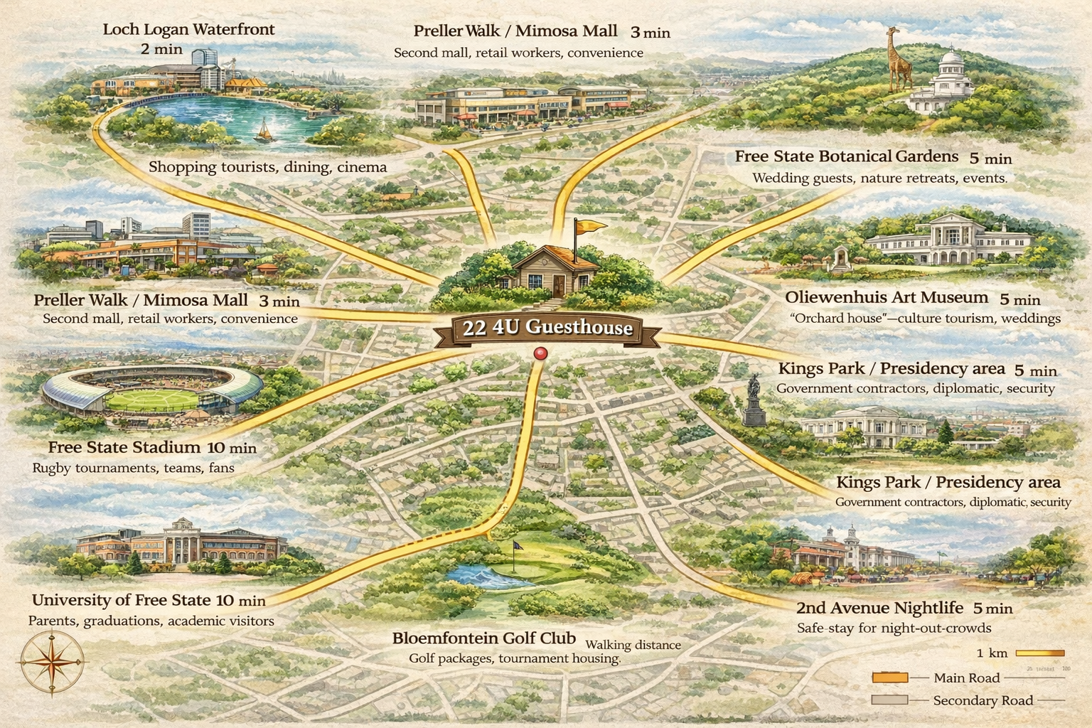 22 4U Guesthouse Map and Nearby Attractions